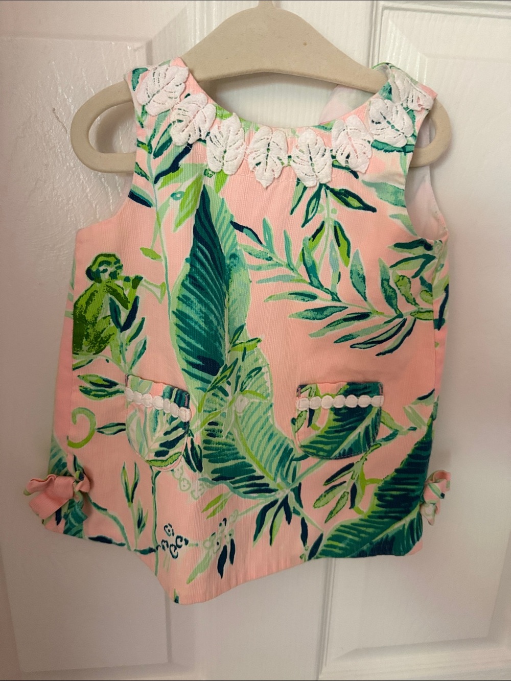 Lilly Pulitzer dress
 Pink Tropical Leaf Sundress with Lace Trim
 Never worn